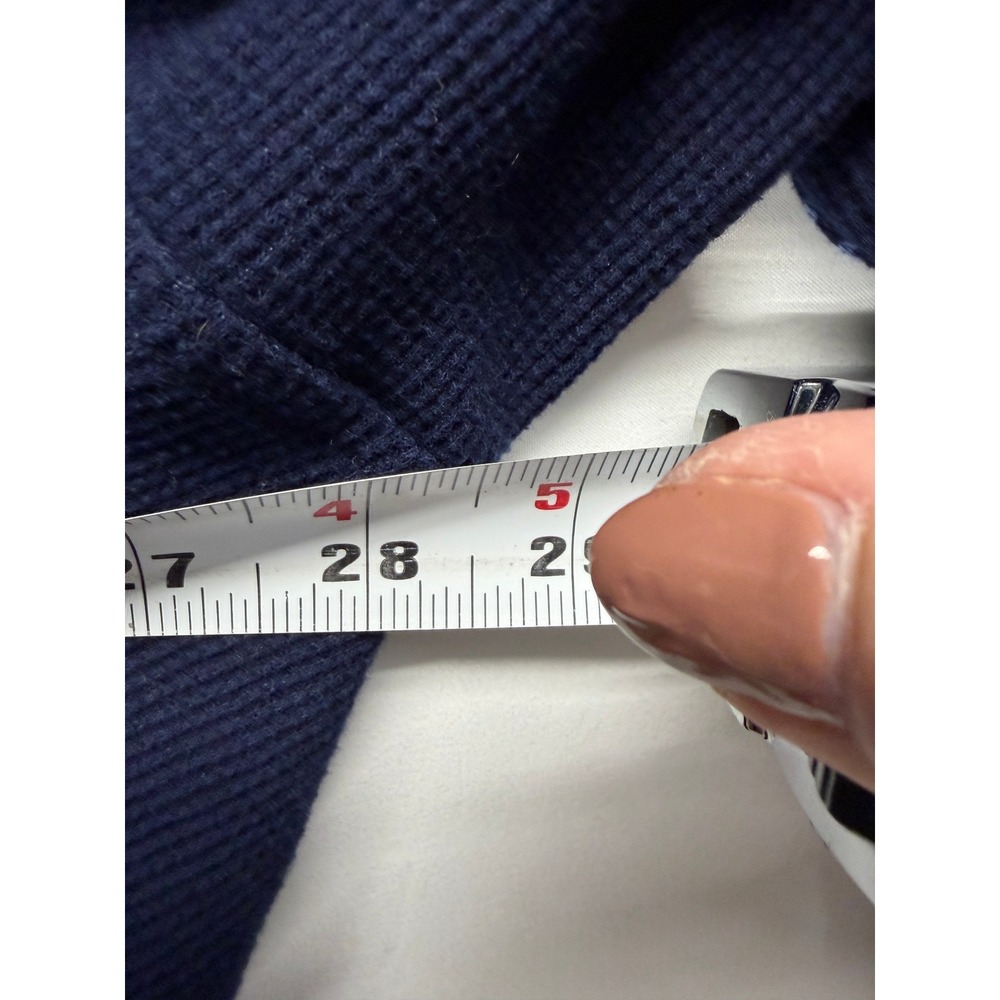 Aerie Women Real Good Navy Striped Waffle Knit Oversized Shacket Button Down - Picture 5 of 10
